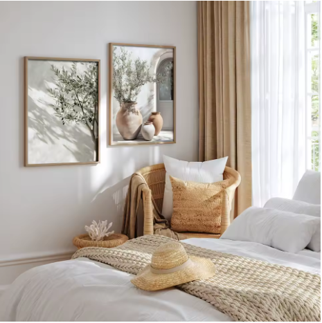 Olive Grove – 2-Piece Neutral Botanical Canvas Print Set (20x30 cm)
