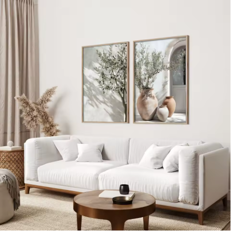 Olive Grove – 2-Piece Neutral Botanical Canvas Print Set (20x30 cm)