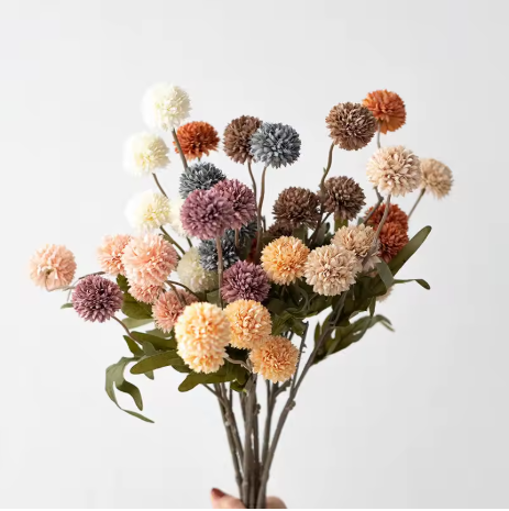 Dandelion Bloom Bouquet – 5-Head Artificial Flower Arrangement