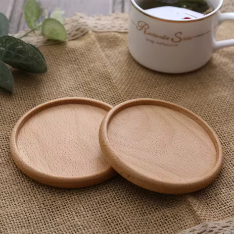 Solid Wood Coasters – Beech, Ebony, or Walnut (1PCS)