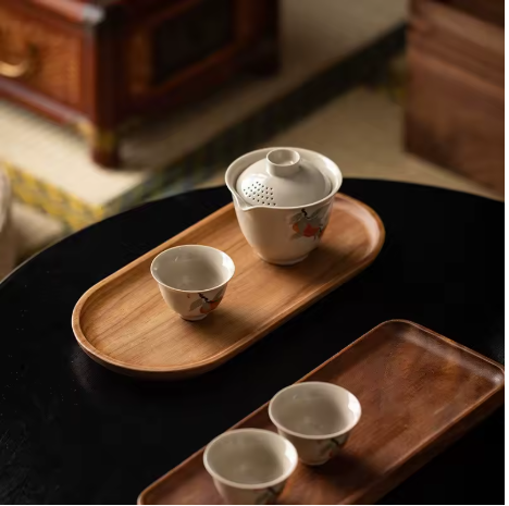 Wooden Dessert Plate – Japanese-Style Solid Wood Tray