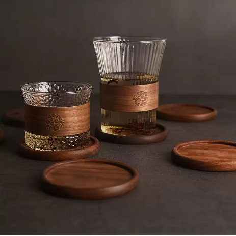 Solid Wood Coasters – Beech, Ebony, or Walnut (1PCS)