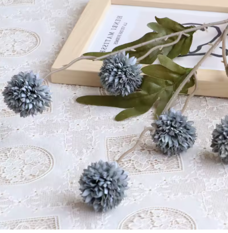 Dandelion Bloom Bouquet – 5-Head Artificial Flower Arrangement