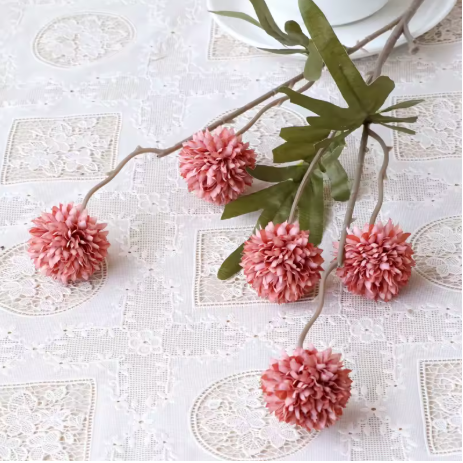 Dandelion Bloom Bouquet – 5-Head Artificial Flower Arrangement