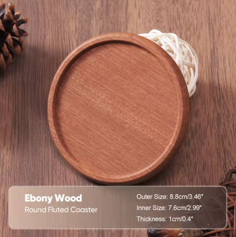 Solid Wood Coasters – Beech, Ebony, or Walnut (1PCS)